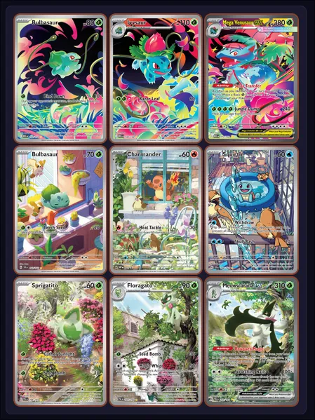 Panoramic art spanning multiple cards